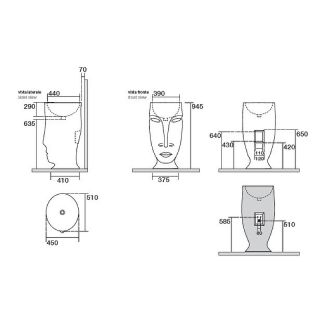 Раковина напольная Kerasan Artwork Moloco 474086 45см серебро